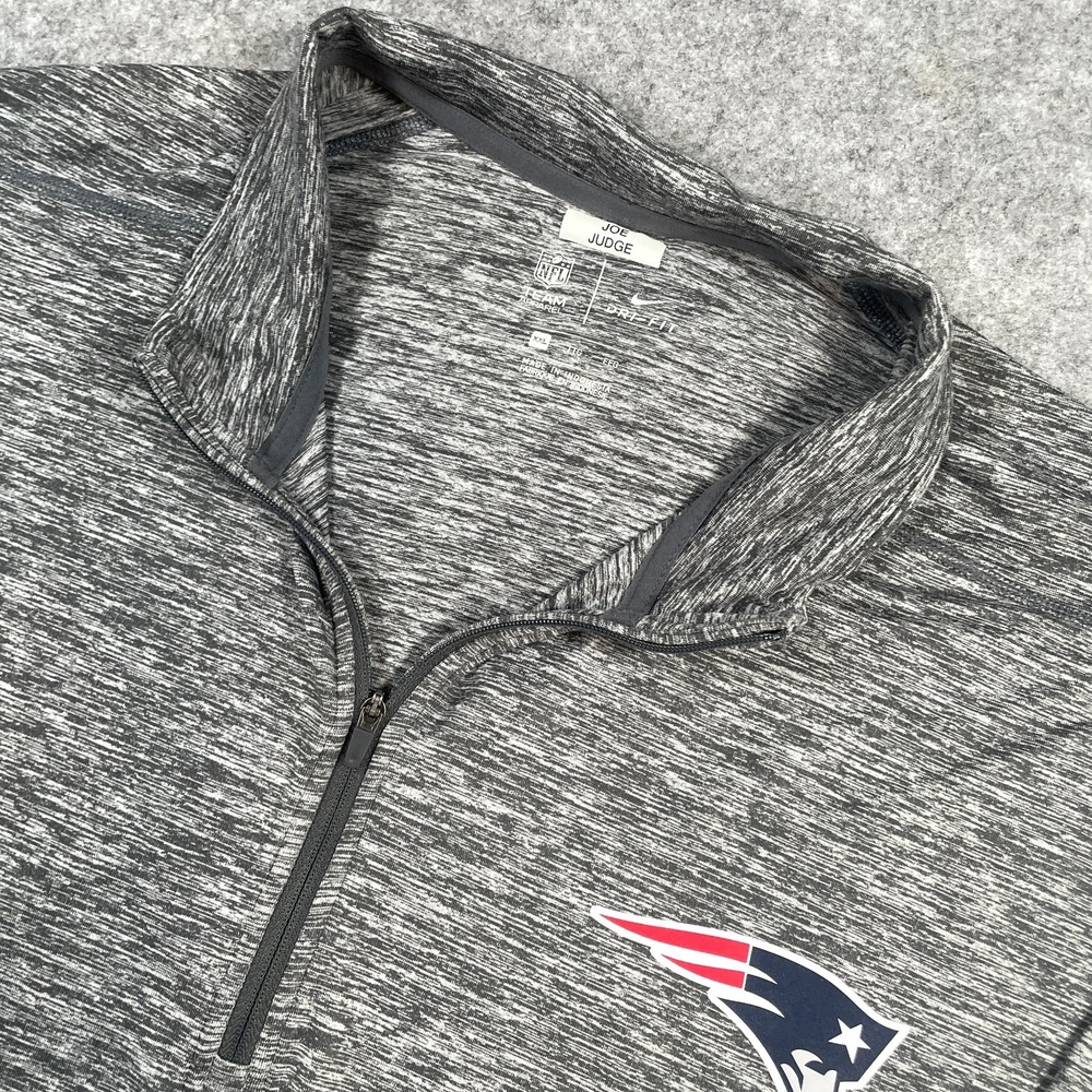 Nike Mens Quarter Zip XXL Gray New England Patriots Dri-FIT Pullover Coach
